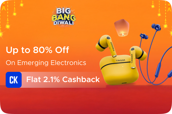 Flipkart: Up to 80% Off on Emerging Electronics+ Flat 2.1% CashKaro Cashback